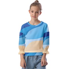 Illustrations Waves Line Rainbow Kids  Cuff Sleeve Top