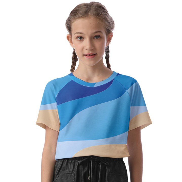 Illustrations Waves Line Rainbow Kids  Basic T-Shirt