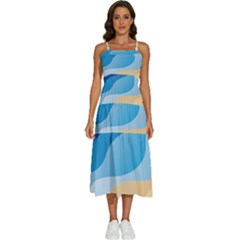 Illustrations Waves Line Rainbow Sleeveless Shoulder Straps Boho Dress by anzea