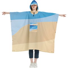 Illustrations Waves Line Rainbow Women s Hooded Rain Ponchos by anzea