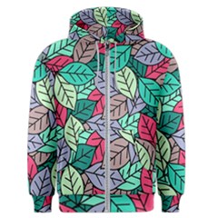 Pattern Leaves Background Nature Men s Zipper Hoodie