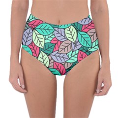 Pattern Leaves Background Nature Reversible High-waist Bikini Bottoms by Proyonanggan