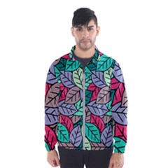 Pattern Leaves Background Nature Men s Windbreaker