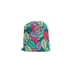 Pattern Leaves Background Nature Drawstring Pouch (xs) by Proyonanggan