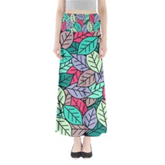 Pattern Leaves Background Nature Full Length Maxi Skirt by Proyonanggan