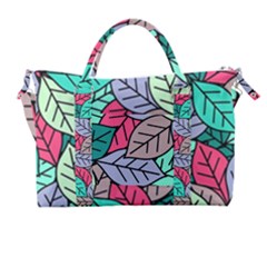 Pattern Leaves Background Nature Carry-on Travel Shoulder Bag by Proyonanggan