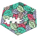 Pattern Leaves Background Nature Wooden Puzzle Hexagon View3