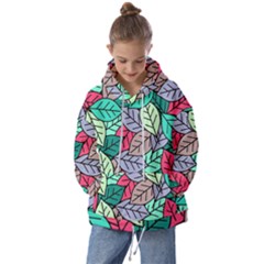 Pattern Leaves Background Nature Kids  Oversized Hoodie