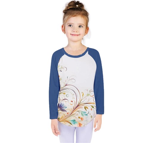 Flower Blau Kids  Long Sleeve T-shirt by 2607694c