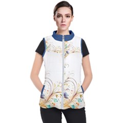 Flower Blau Women s Puffer Vest