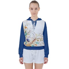 Flower Blau Women s Tie Up Sweat