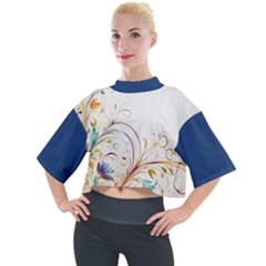 Flower Blau Mock Neck T-shirt by 2607694c