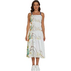 Flower Blau Sleeveless Shoulder Straps Boho Dress by 2607694c