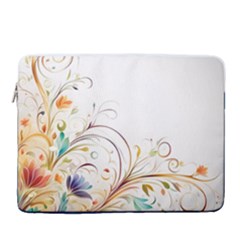 Flower Blau 15  Vertical Laptop Sleeve Case With Pocket by 2607694c