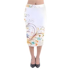 Flower Velvet Midi Pencil Skirt by 2607694c