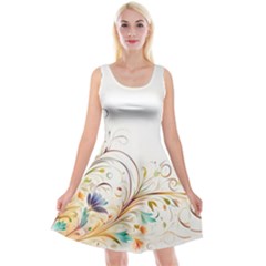 Flower Reversible Velvet Sleeveless Dress