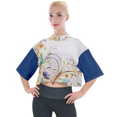 Flower Mock Neck T-shirt by 2607694c