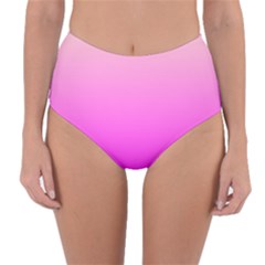 Gradient Pink - Pastel Yellow Pink Rosa Reversible High-waist Bikini Bottoms by 2607694c