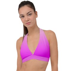 Gradient Pink - Pastel Yellow Pink Rosa Halter Plunge Bikini Top by 2607694c