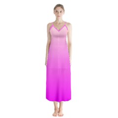 Gradient Pink - Pastel Yellow Pink Rosa Button Up Chiffon Maxi Dress by 2607694c