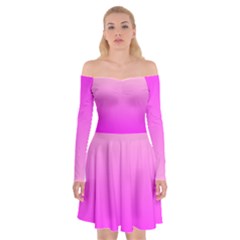 Gradient Pink - Pastel Yellow Pink Rosa Off Shoulder Skater Dress by 2607694c