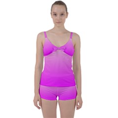 Gradient Pink - Pastel Yellow Pink Rosa Tie Front Two Piece Tankini by 2607694c