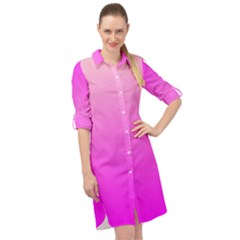 Gradient Pink - Pastel Yellow Pink Rosa Long Sleeve Mini Shirt Dress by 2607694c