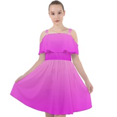 Gradient Pink - Pastel Yellow Pink Rosa Cut Out Shoulders Chiffon Dress by 2607694c