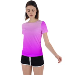 Gradient Pink - Pastel Yellow Pink Rosa Back Circle Cutout Sports T-shirt by 2607694c