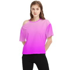 Gradient Pink - Pastel Yellow Pink Rosa One Shoulder Cut Out T-shirt by 2607694c