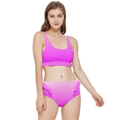 Gradient Pink - Pastel Yellow Pink Rosa Frilly Bikini Set by 2607694c