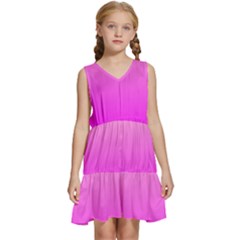 Gradient Pink - Pastel Yellow Pink Rosa Kids  Sleeveless Tiered Mini Dress by 2607694c