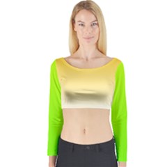 Gradient  Green, Yellow Long Sleeve Crop Top by 2607694c