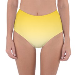 Gradient  Green, Yellow Reversible High-waist Bikini Bottoms by 2607694c