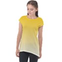 Gradient  green, yellow Cap Sleeve High Low Top View1