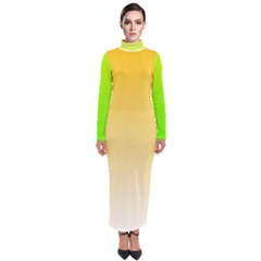 Gradient  Green, Yellow Turtleneck Maxi Dress by 2607694c