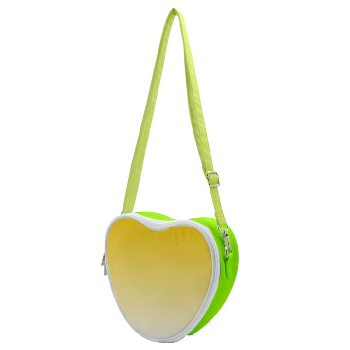 Gradient  green, yellow Heart Shoulder Bag