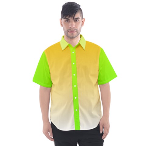 Gradient  Green, Yellow Men s Short Sleeve Shirt by 2607694c