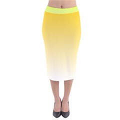 Gradient  Green, Yellow Velvet Midi Pencil Skirt by 2607694c