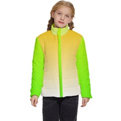 Gradient  Green, Yellow Kids  Puffer Bubble Jacket Coat by 2607694c