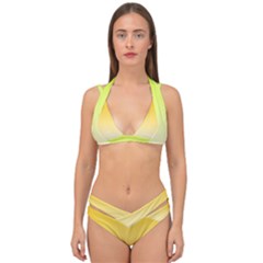 Gradient  Green, Yellow Double Strap Halter Bikini Set by 2607694c