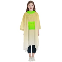 Gradient  Green, Yellow Kids  Hooded Rain Ponchos by 2607694c