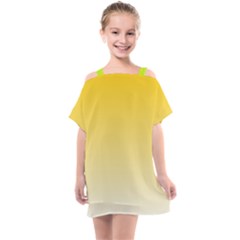 Gradient  Green, Yellow Kids  One Piece Chiffon Dress by 2607694c