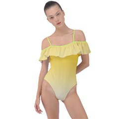 Gradient  Green, Yellow Frill Detail One Piece Swimsuit by 2607694c