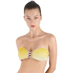 Gradient  Green, Yellow Twist Bandeau Bikini Top by 2607694c