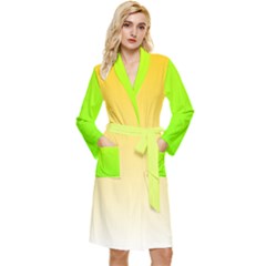 Gradient  Green, Yellow Long Sleeve Velvet Robe by 2607694c