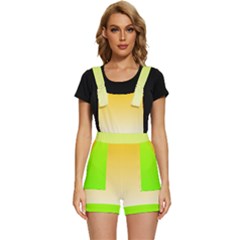 Gradient  Green, Yellow Short Overalls by 2607694c