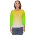 Gradient  green, yellow Cut Out Wide Sleeve Top View1