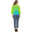 Gradient  green, yellow Cut Out Wide Sleeve Top View4