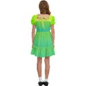 Gradient  green, yellow Kids  Puff Sleeved Dress View4